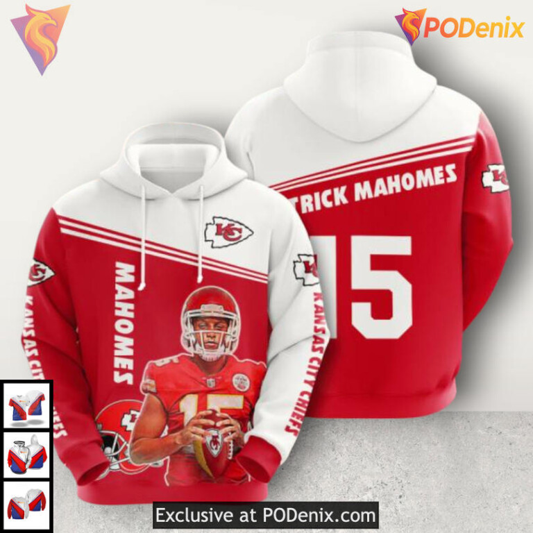 Patrick Mahomes Super Bowl LIV Kansas City Chiefs Retro Hoodie, 3D Mens Apparel - 1