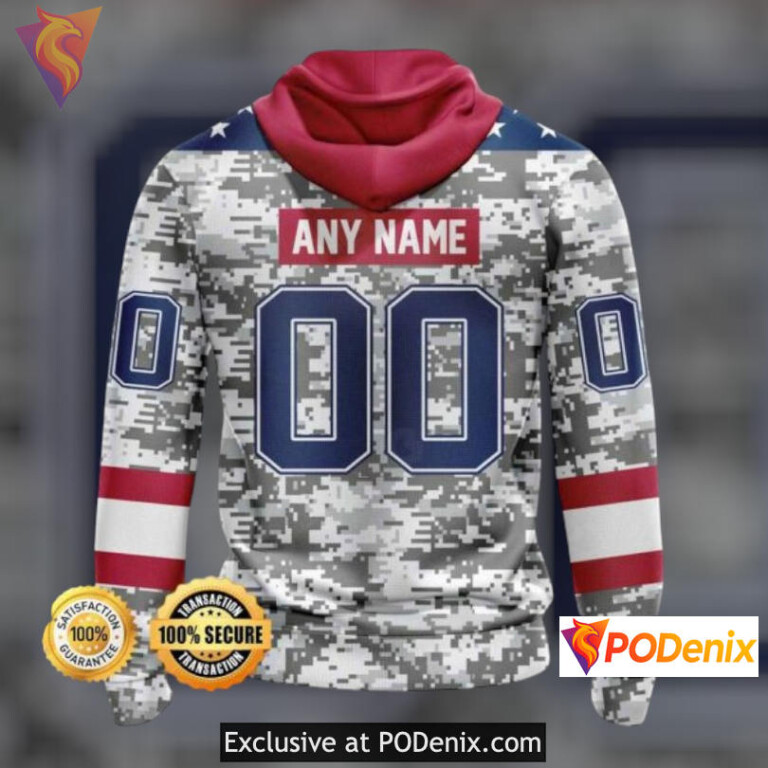 Patriotic Camo Veterans Day New Jersey Devils Mens Hoodie Tribute Gear - 1
