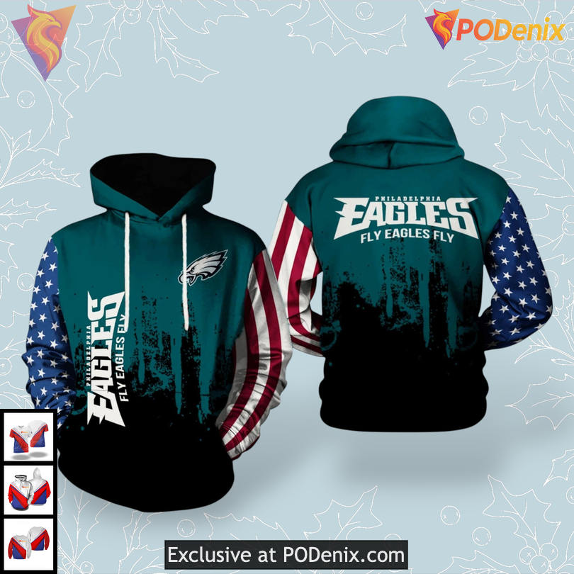 Patriotic Edition Philadelphia Eagles Zip Up Hoodie Mens All Over Print Gear Patriotic Edition Philadelphia Eagles Zip Up Hoodie Mens All Over Print Gear