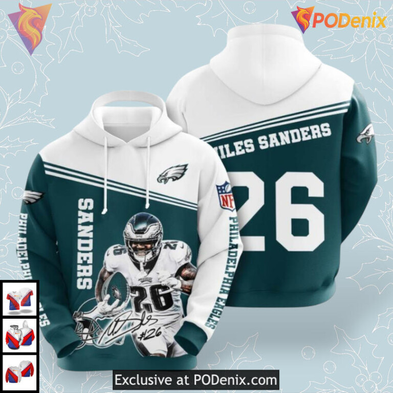 Patriotic Miles Sanders Edition Custom Philadelphia Eagles Hoodie Womens 3D Apparel