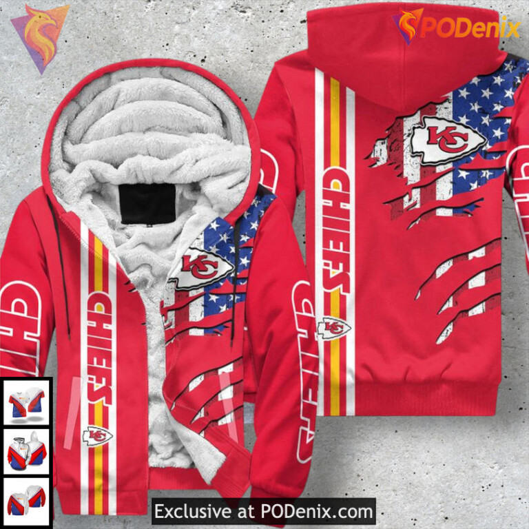 Patriotic Stars Pattern Kc Chiefs Hoodie All Over Print Football Pride Style - 2