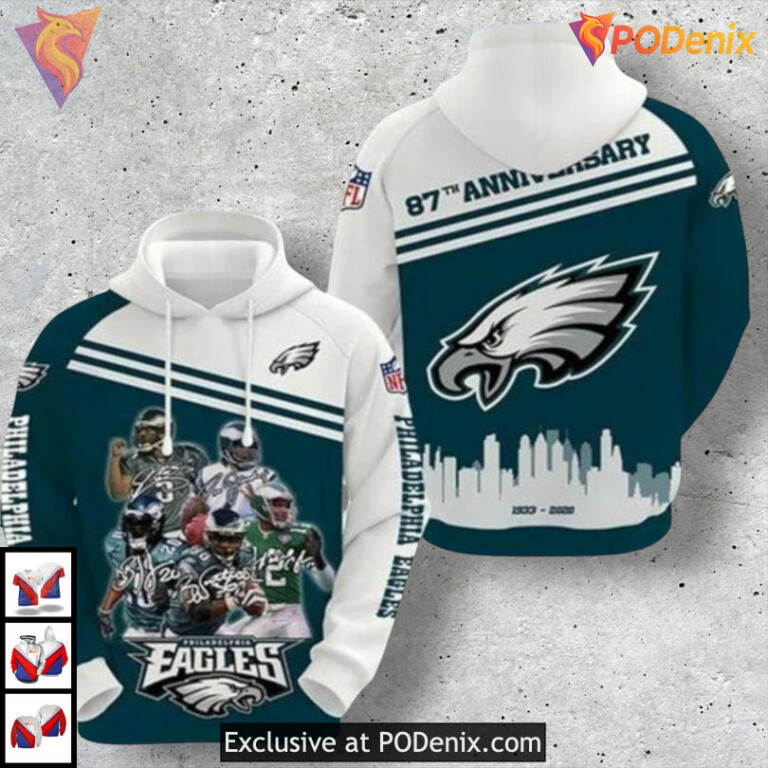 Pattern Artwork NFL Edition Philadelphia Eagles Mens Hoodies Team All Over Print