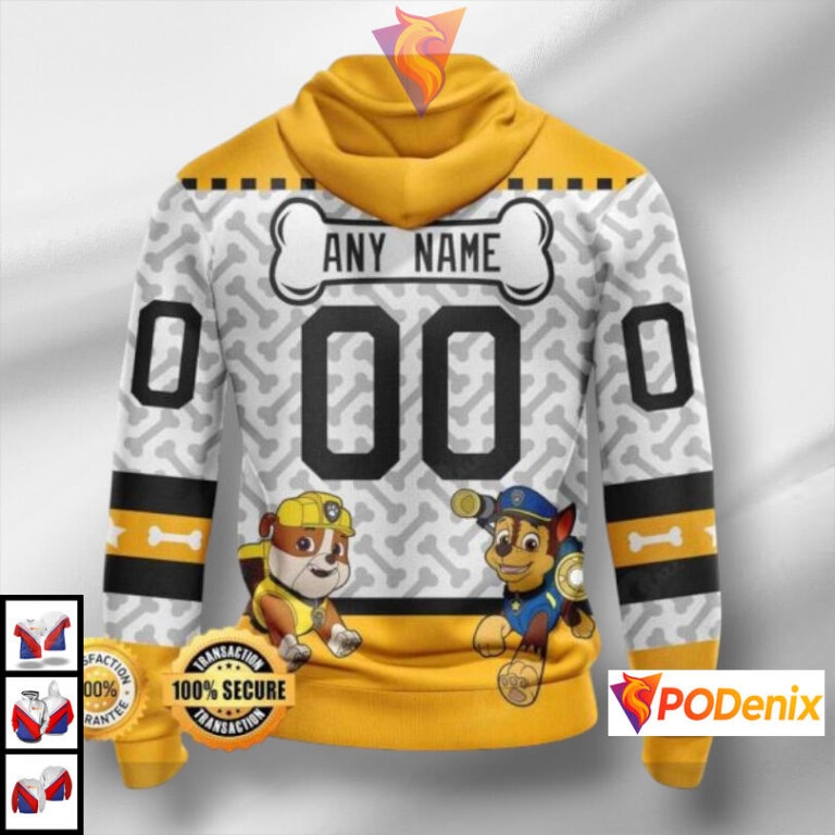Paw Patrol Cartoon Artwork Pittsburgh Penguins 3D Hoodie NHL Custom Design Sweatshirt - 1