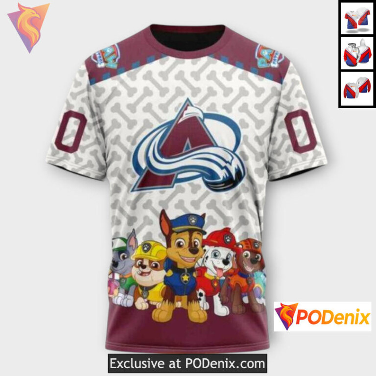 Paw Patrol Cartoon Design Colorado Avalanche Winter Hoodie Custom Sweatshirt - 2