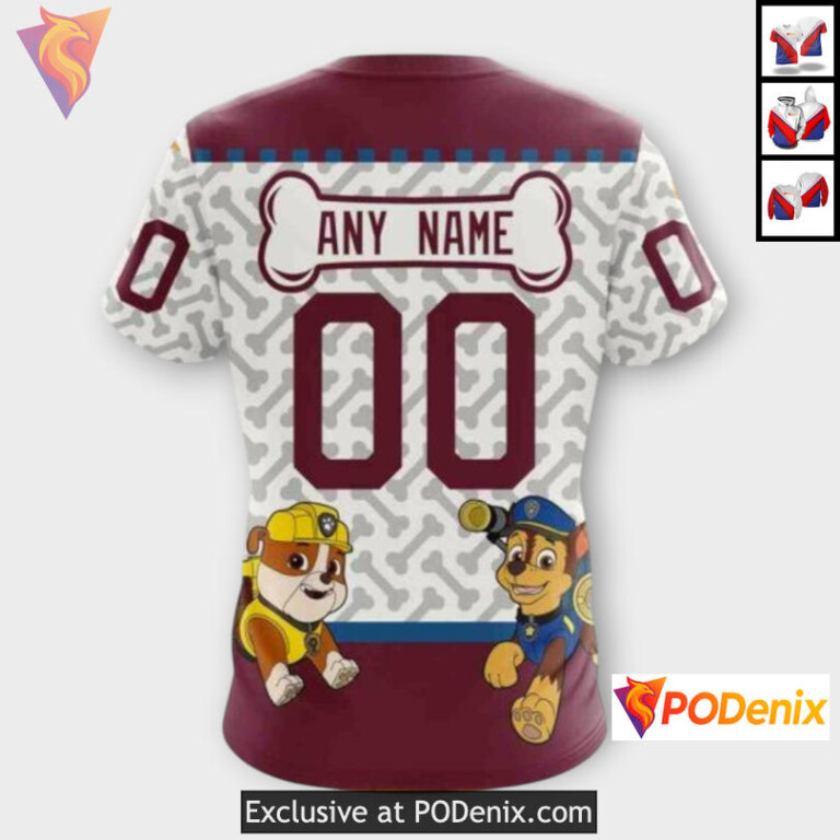Paw Patrol Cartoon Design Colorado Avalanche Winter Hoodie Custom Sweatshirt - 3