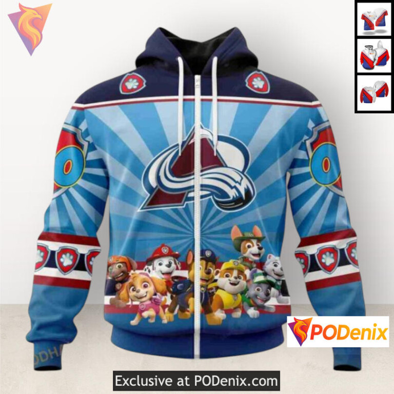 Paw Patrol Cartoon Edition Colorado Avalanche Hoodie 3D Sweatshirt - 1