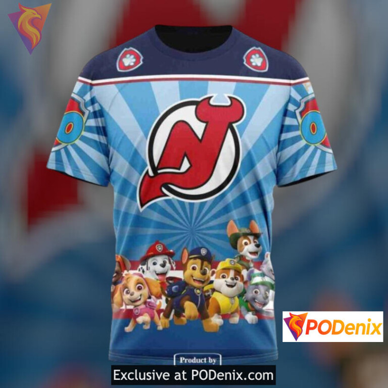 Paw Patrol Cartoon Graphic New Jersey Devils Graphic Hoodie Custom Sweatshirt - 3