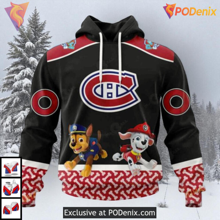 Paw Patrol Cartoon Graphic Personalized Montreal Canadiens Pullover Hoodie 3D