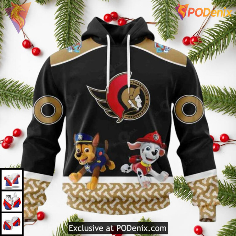 Paw Patrol Cartoon Graphic Personalized Ottawa Senators Hoodie 3D NHL Edition