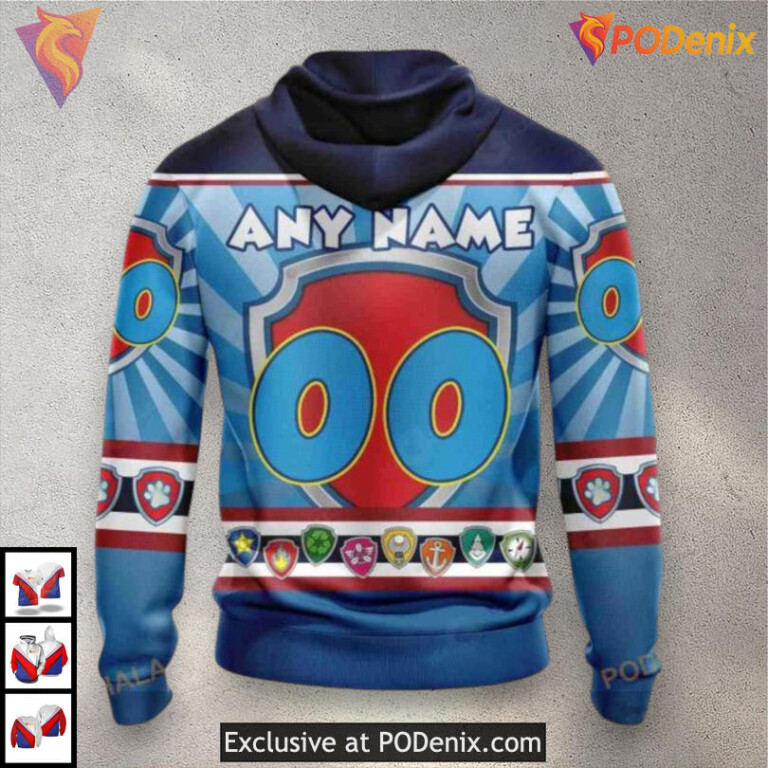Paw Patrol Cartoon Inspired Carolina Hurricanes Zip Up Hoodie Sweatshirt - 2