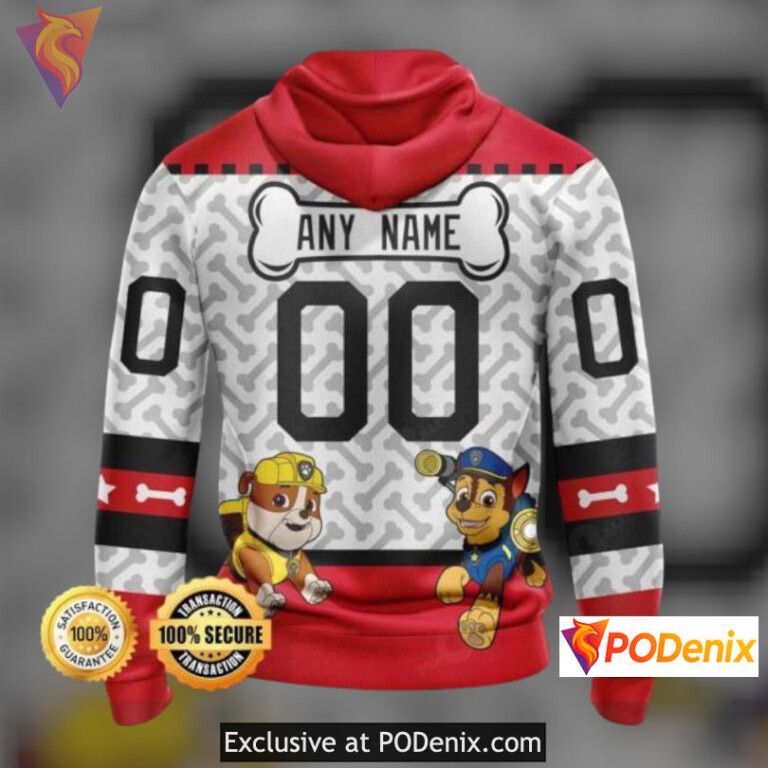 Paw Patrol Cartoon Inspired New Jersey Devils Sweatshirt Hoodie NHL Apparel - 1