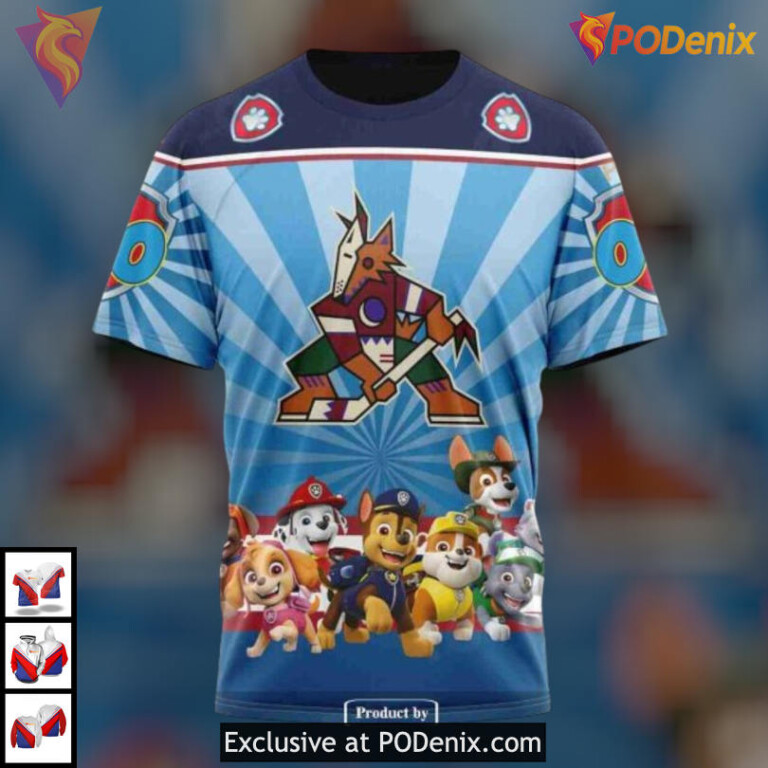 Paw Patrol Cartoon Style Arizona Coyotes Christmas Hoodie Custom 3D - 3