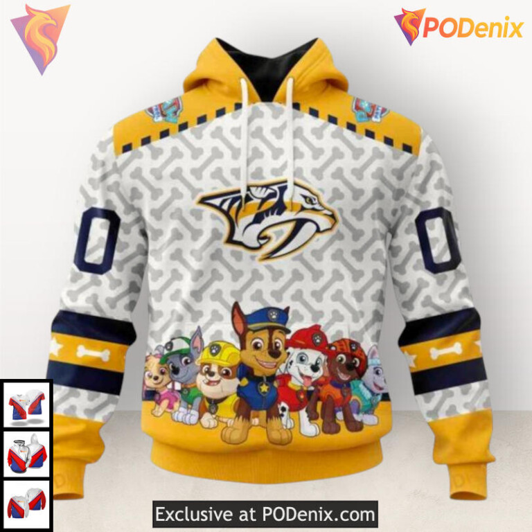 Paw Patrol Cartoon Style Nashville Predators 3D Hoodie Custom Fan Apparel