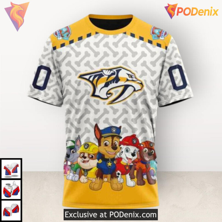 Paw Patrol Cartoon Style Nashville Predators 3D Hoodie Custom Fan Apparel - 2