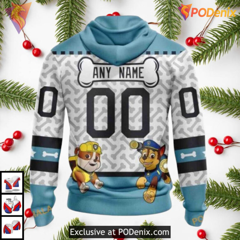 Paw Patrol Cartoon Theme Graphic Style Seattle Kraken Holiday Hoodie 3D NHL - 1
