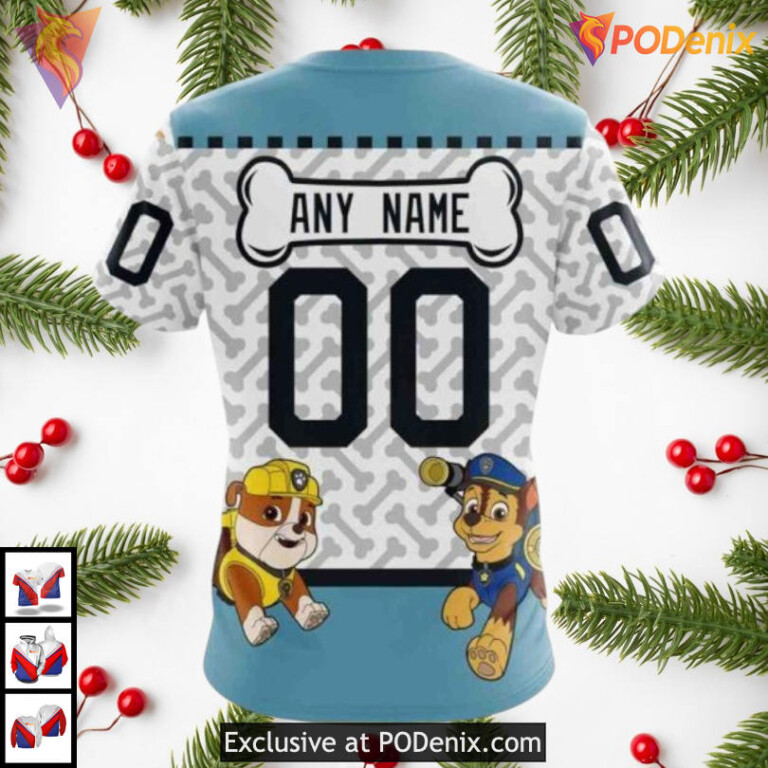 Paw Patrol Cartoon Theme Graphic Style Seattle Kraken Holiday Hoodie 3D NHL - 3