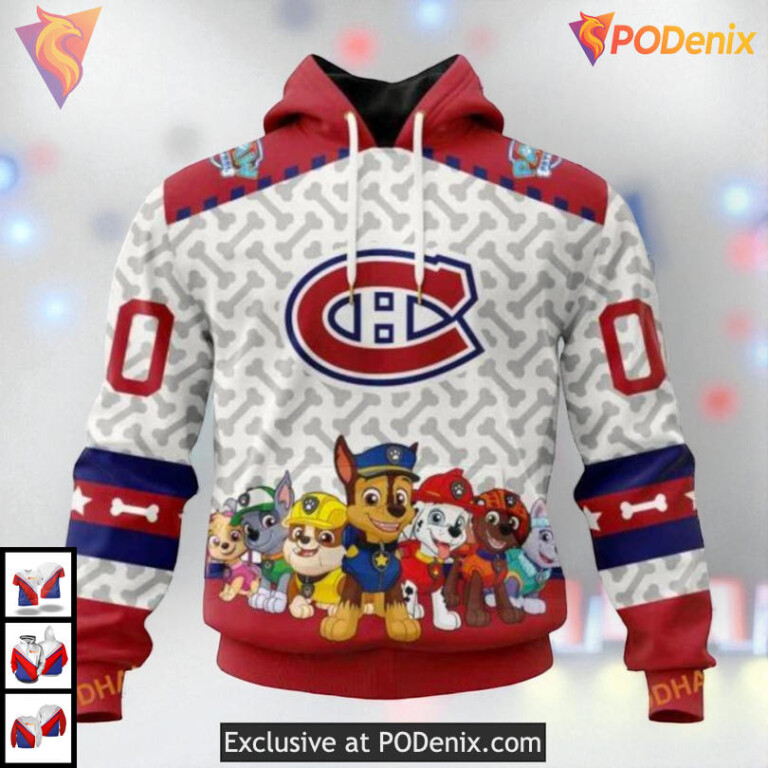 Paw Patrol Cartoon Theme NHL Montreal Canadiens 3D Hoodie Sweatshirt