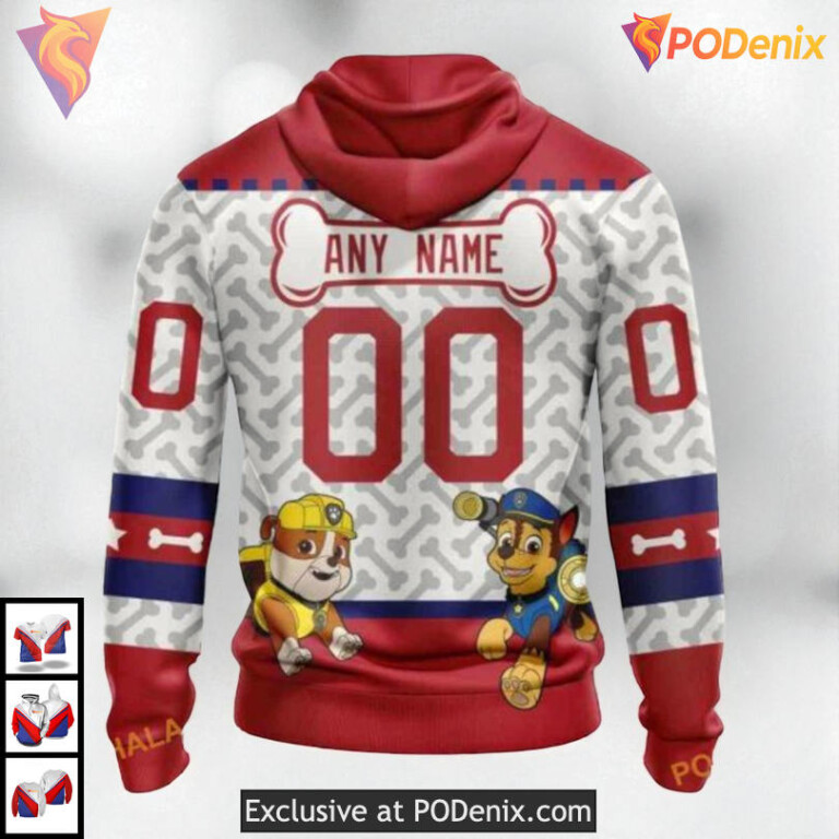 Paw Patrol Cartoon Theme NHL Montreal Canadiens 3D Hoodie Sweatshirt - 1