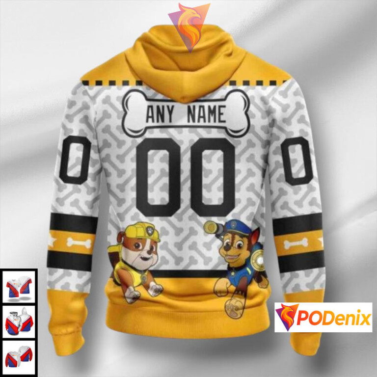 Paw Patrol Cartoon Theme NHL Pittsburgh Penguins Mens Hoodie 3D Sweatshirt - 1