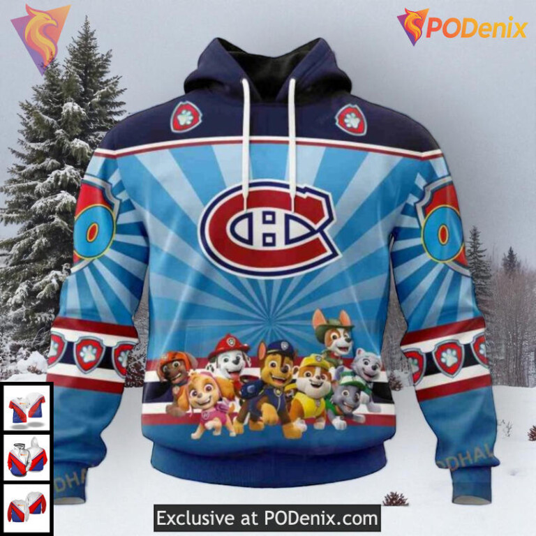 Paw Patrol Cartoon Theme NHL Retro Montreal Canadiens Hoodie 3D