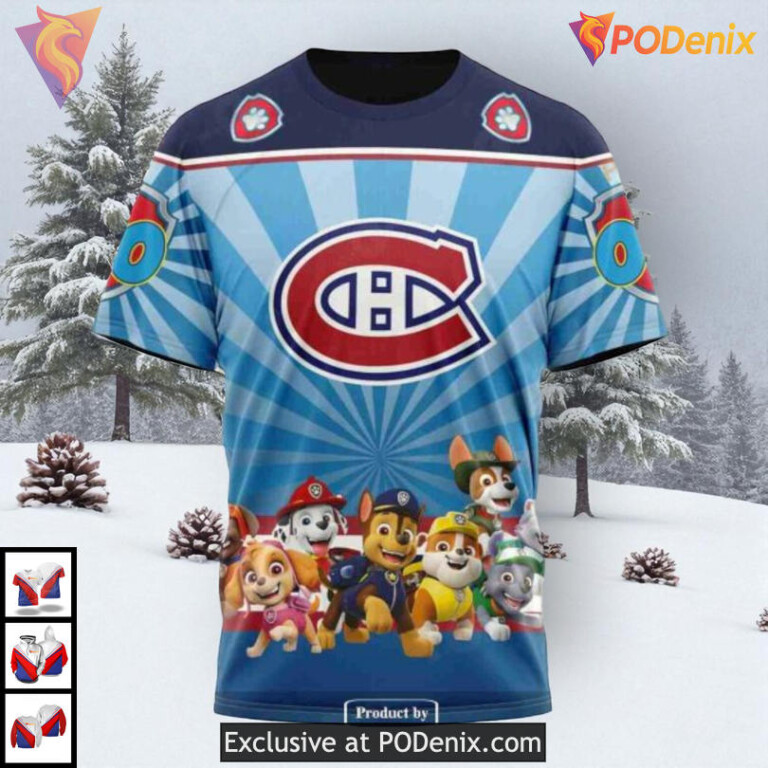 Paw Patrol Cartoon Theme NHL Retro Montreal Canadiens Hoodie 3D - 3