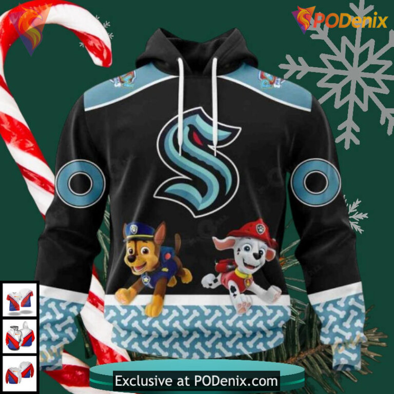 Paw Patrol Cartoon Theme Personalized Seattle Kraken 3D Hoodie Custom Design