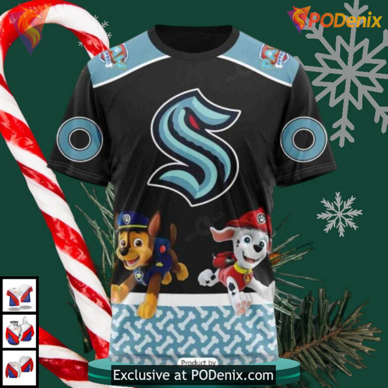 Paw Patrol Cartoon Theme Personalized Seattle Kraken 3D Hoodie Custom Design - 2