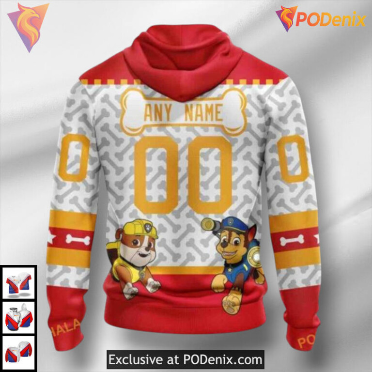 Paw Patrol Inspired Calgary Flames 3D Hoodie Sweatshirt NHL Edition - 1
