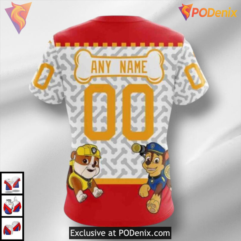 Paw Patrol Inspired Calgary Flames 3D Hoodie Sweatshirt NHL Edition - 3