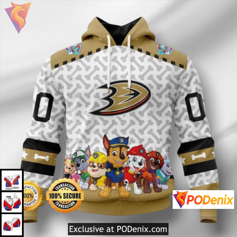 Paw Patrol Theme Design Anaheim Ducks Zip Hoodie For Dedicated Fans