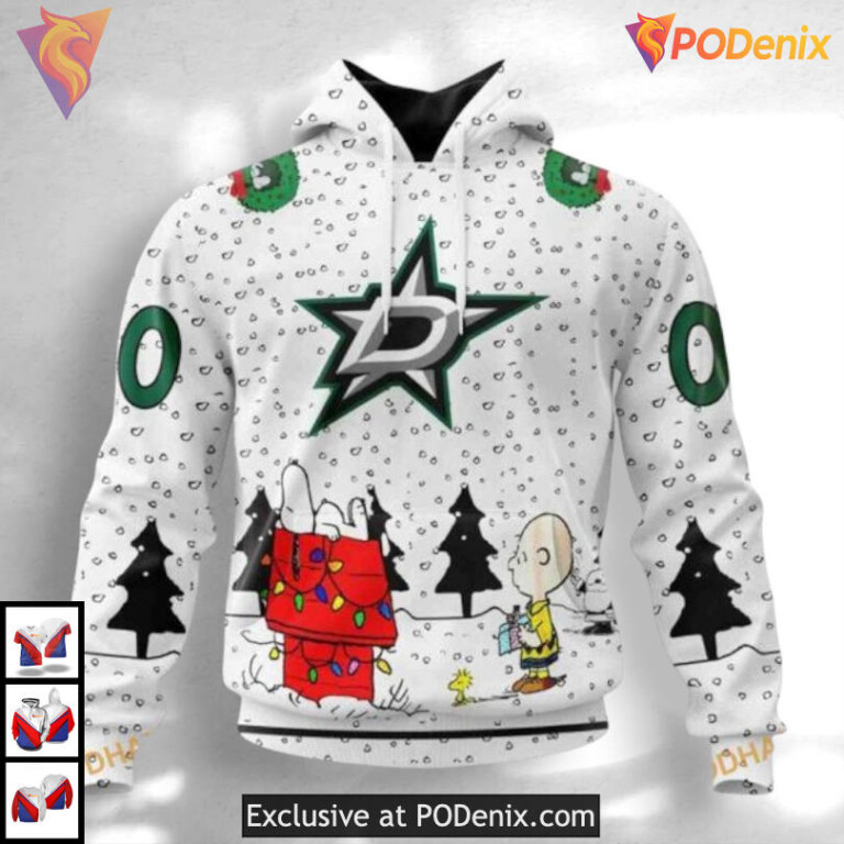 Peanuts Comic Edition Dallas Stars Zip Up Hoodie Custom 3D Shirt