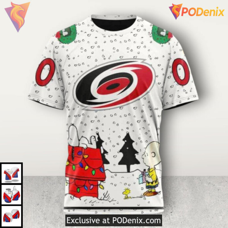 Peanuts Comic Inspired Design Carolina Hurricanes Personalized 3D Hoodie Sweatshirt - 2