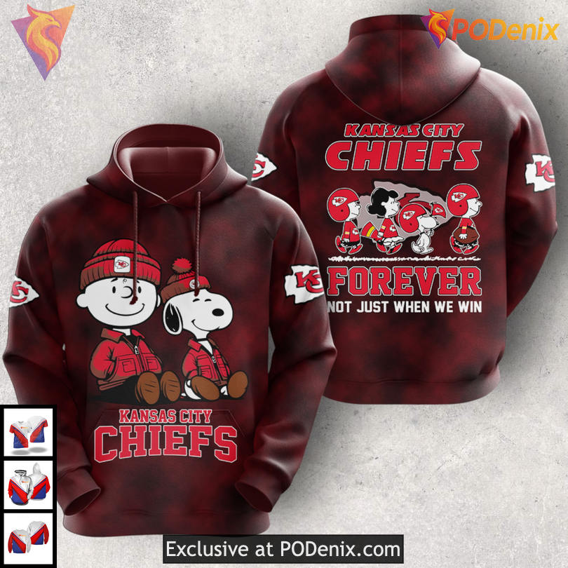Peanuts Forever Loyalty Kansas City Chiefs Hoodies For Men, Vintage 3D Style Peanuts Forever Loyalty Kansas City Chiefs Hoodies For Men, Vintage 3D Style