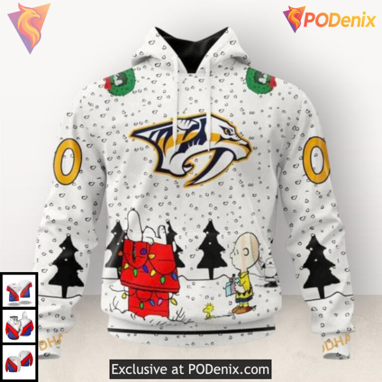 Peanuts Inspired Artwork Nashville Predators Hoodie 3D Custom NHL Hoodie