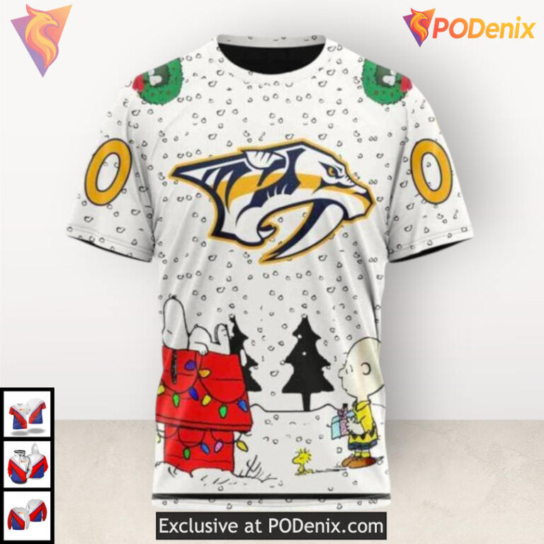 Peanuts Inspired Artwork Nashville Predators Hoodie 3D Custom NHL Hoodie - 2