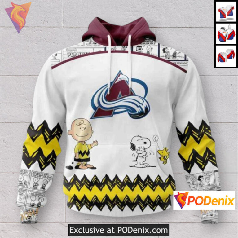Peanuts Snoopy Artwork Edition Colorado Avalanche Pullover Hoodie Custom Hoodie