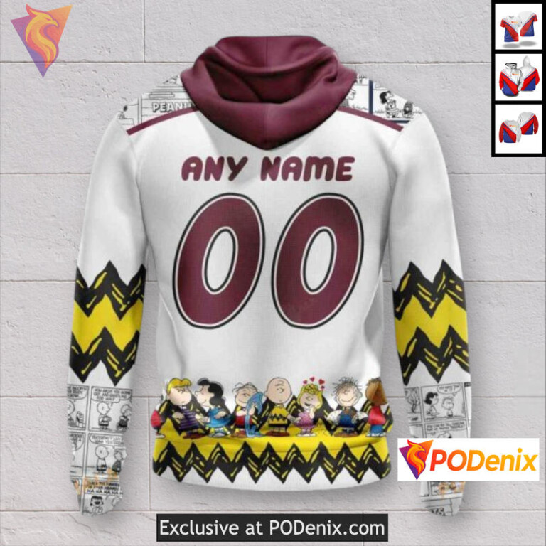 Peanuts Snoopy Artwork Edition Colorado Avalanche Pullover Hoodie Custom Hoodie - 1