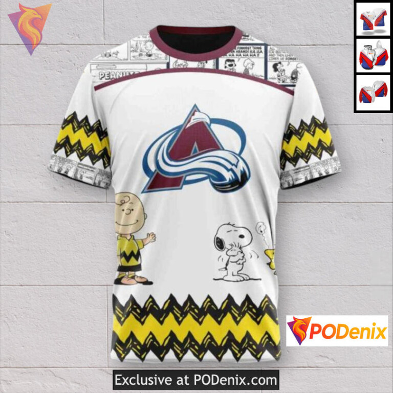 Peanuts Snoopy Artwork Edition Colorado Avalanche Pullover Hoodie Custom Hoodie - 2