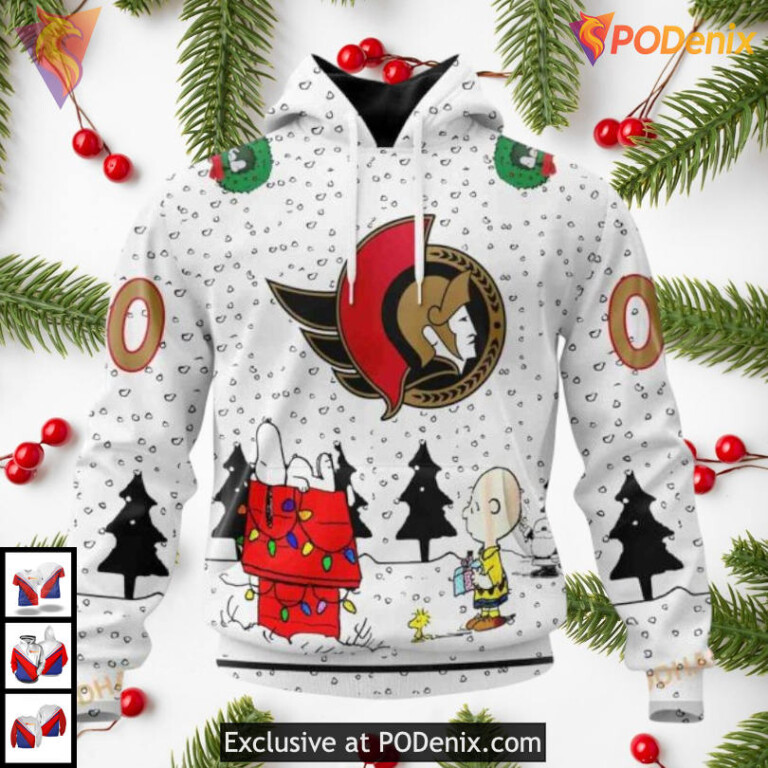Peanuts Snoopy Artwork Personalized Ottawa Senators Hoodie 3D Custom