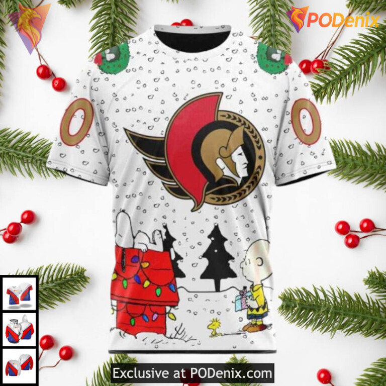 Peanuts Snoopy Artwork Personalized Ottawa Senators Hoodie 3D Custom - 2