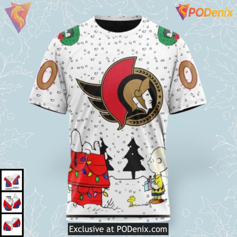 Peanuts Snoopy Artwork Style NHL Ottawa Senators Sweatshirt Hoodie 3D - 2