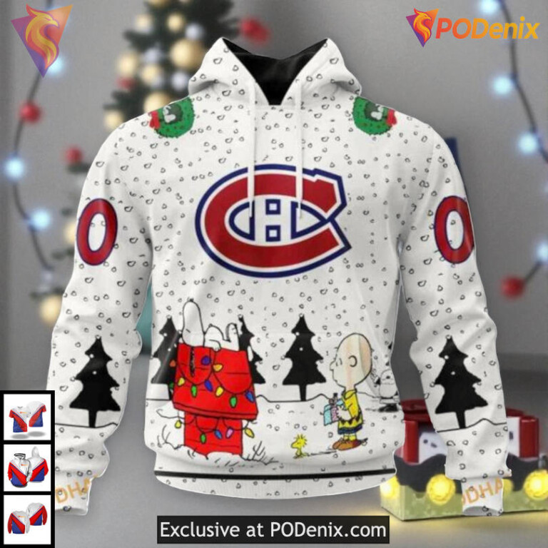 Peanuts Snoopy Cartoon Artwork NHL Montreal Canadiens Hoodie 3D Custom