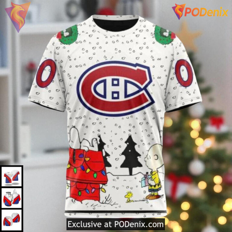 Peanuts Snoopy Cartoon Artwork NHL Montreal Canadiens Hoodie 3D Custom - 2