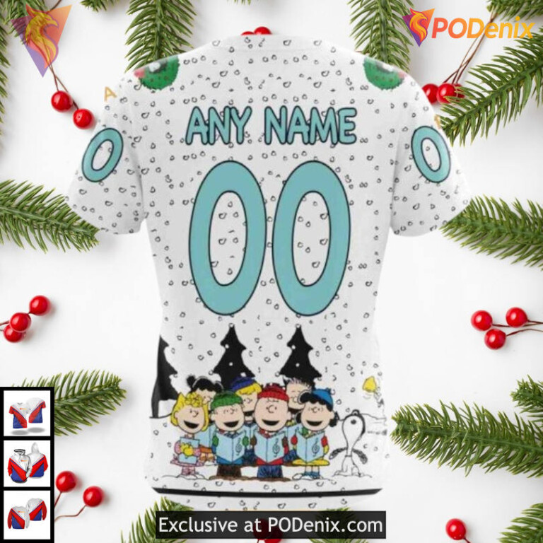 Peanuts Snoopy Cartoon Artwork Tribute Seattle Kraken Winter Hoodie 3D Custom - 3
