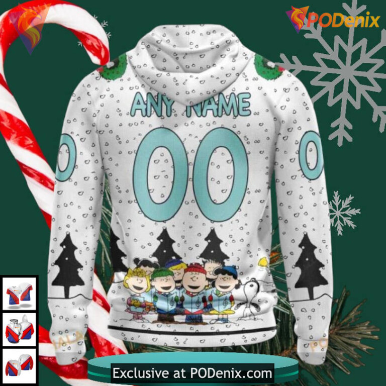 Peanuts Snoopy Cartoon Graphic Personalized Seattle Kraken Hoodie 3D NHL - 1