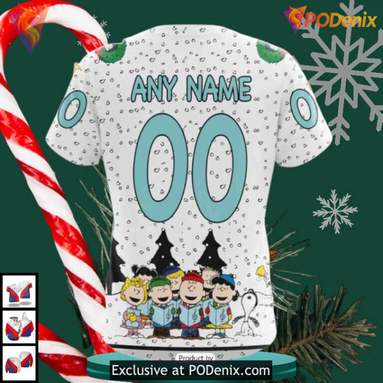 Peanuts Snoopy Cartoon Graphic Personalized Seattle Kraken Hoodie 3D NHL - 3
