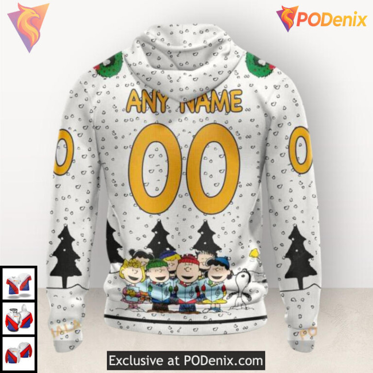 Peanuts Snoopy Design Personalized Nashville Predators Christmas Hoodie 3D - 1
