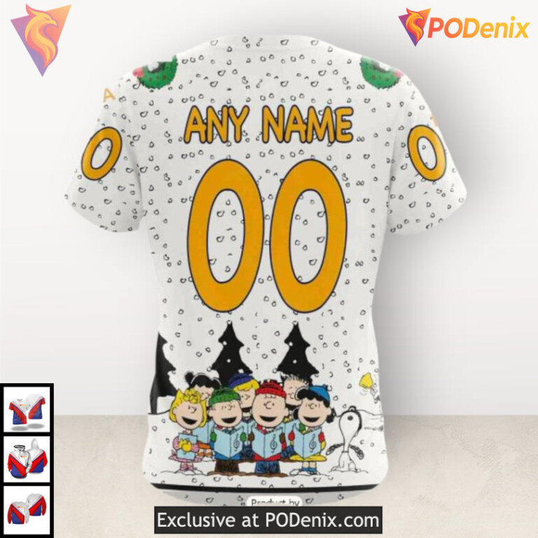 Peanuts Snoopy Design Personalized Nashville Predators Christmas Hoodie 3D - 3
