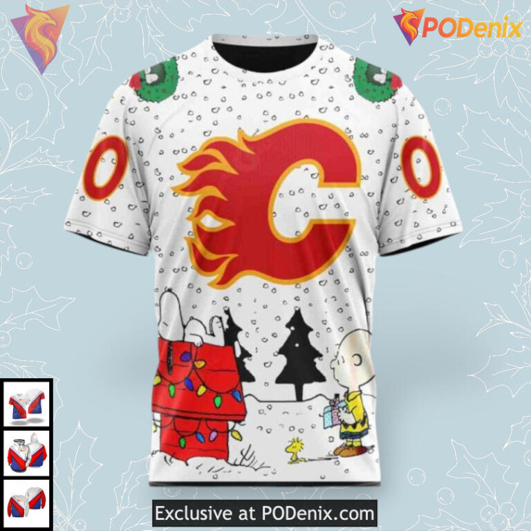Peanuts Snoopy Edition Personalized Calgary Flames 3D Hoodie Fan Apparel - 2
