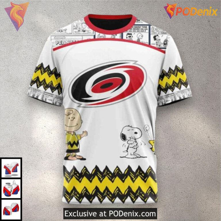 Peanuts Snoopy Fan Edition Vintage Carolina Hurricanes Hoodie Shirt 3D - 2